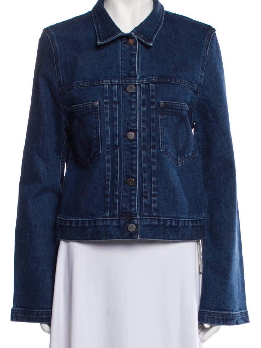 BLDWN Western Cotton Jean Jacket - Dark Blue, Wide Sleeves